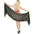 thumbnail image 4 of HAPPY BAY Women's Shawl Hair Scarf Head Wrap Headscarf One Size Short Coal, Floral Leaf, 4 of 4