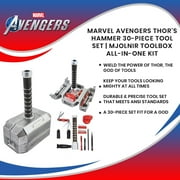 Marvel Avengers Thors Hammer 30-Piece Tool Set | Mjolnir Toolbox All-In-One Kit