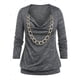 thumbnail image 3 of Conjunto Cárdigan Talla Extra Cadenas Cuello Vuelto Rosegal  Mangas largas de talla grande, 3 of 5