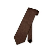 Vesuvio Napoli NeckTie CHOCOLATE BROWN Color Paisley Design Men's Neck Tie