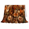 thumbnail image 2 of Autumn Harvest Feast Pumpkins Roses, Festive Botanical Garden Scene, Warm Flannel Blanket for Sunroom and Reading Nook, Garden Lovers Thanksgiving Gift, Festive Home Decor, 2 of 9