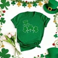thumbnail image 4 of LEKWK St Patricks Day Tshirt Women Leprechaun Hat Line Art Basic Tees Short Sleeve Casual Tops Crew Neck Simple Graphic Daily Wear, 4 of 7