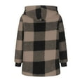 thumbnail image 3 of SHTXOZHI Women's Fuzzy Fleece Jackets Plush Plaid Warm Coat Winter Outerwear with Pockets, 3 of 6