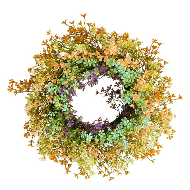 Corona de primavera, corona para puerta de entrada, adornos para colgar en la pared, guirnalda de plantas, corona Artificial para pared, oficina,