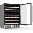 thumbnail image 2 of KNDKO 52 Bottle Dual Zone Wine Cooler Refrigerator, Freestanding or Built-in 4.8cu.ft Wine Fridge with LED, Removable Shelves, Stainless Steel Glass Door for Home/Office, 2 of 13