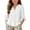 White, variant on CQONEPT Linen Button Down Shirt for Girl 3/4 Length Ruffle Sleeve Tops Casual V Neck Cute Shirts Summer Vacation Blouses Beige 3 Years