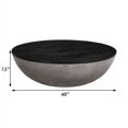 Benjara 48 inch round coffee table with wood top and concrete base