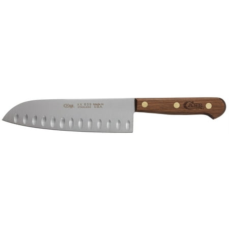 Case XX Knives Kitchen Cutlery Walnut Wood Santoku Stainless Knife 07322