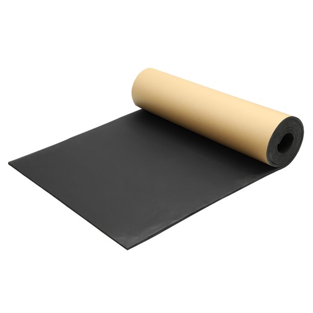 Unique Bargains 985mil 25mm 0.16sqft Alfombra de insonorización para coche Espuma de celda cerrada Material de escudo térmico Autoadhesivo para capó Cubierta de motor de barco 39.37"x19.69" Negro