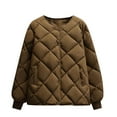 thumbnail image 1 of Birdeem Veste en Coton Épais à Col Montant pour Femmes avec Boutonnage Simple, Chaude et Moelleuse, 1 of 1