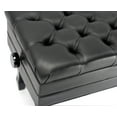 thumbnail image 3 of Genuine Leather Adjustable Piano Bench by Griffin Black Solid Wood Vintage Style & Heavy-Duty Ergonomic Keyboard Stool Cushion Seat With Storage Space Home Vanity Bench or Musicians Guitar Chair, 3 of 14