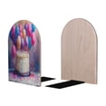 thumbnail image 2 of Naloa Colorful Balloon Cake Celebration 2 Pcs Bookend Large Capacity Office Book Ends for Home Office Library School Study Decoration, 2 of 8