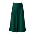 thumbnail image 4 of Skirts for Women Elegant High-Waisted Satin Pencil Skirt for Women with Elastic Waistline Classic Solid Tone Skirt for Formal and Casual Occasions Green XL, 4 of 4