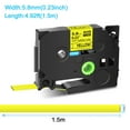 thumbnail image 3 of GREENCYCLE 5PK Compatible for Brother P-touch HSE-611 HS-611 HSe611 HS611 5.8mm 0.23" Black on Yellow Heat-shrink Label Tape, 3 of 8