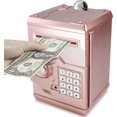 thumbnail image 1 of Electronic Code Piggy Bank Money Counter Safe Box Coin Bank for Boys Girls Password Lock Case (Rose Gold), 1 of 5