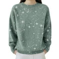 thumbnail image 3 of Sweaters For Women Cozy Knitted Casual Loose Pullover Sweater Fashion Cowl Neck Long Sleeve Sequin Lapel Collar Fall Winter Trendy Tops M Womens Sweaters, 3 of 9