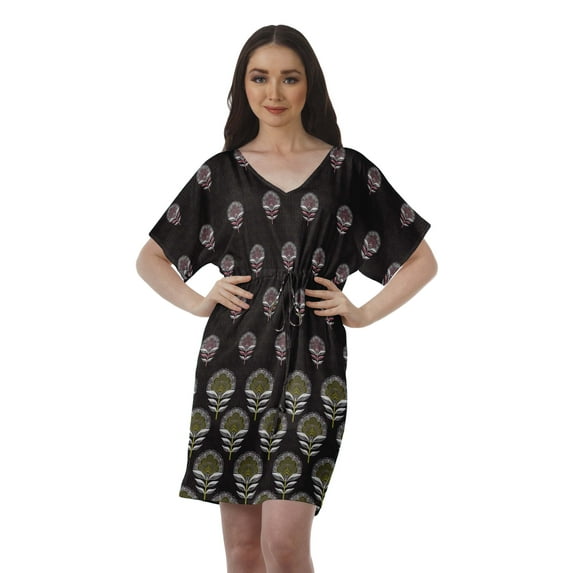 Moomaya Birthday Dresses Women Printed Work Dress Women Office V Neck Dresses