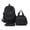Black, variant on 3-Piece Dot Bow Pattern Knapsack Set, Nylon Preppy Campus Bookbag with Lunch Tote & Pencil Pouch, Charm Decor Daypack for Outdoor Picnics, 15.35 Inch (White)
