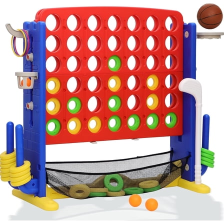 4 to Score Giant Game Set with Mesh Bag & Jumbo Connect 4 for Kids & Adults Gift