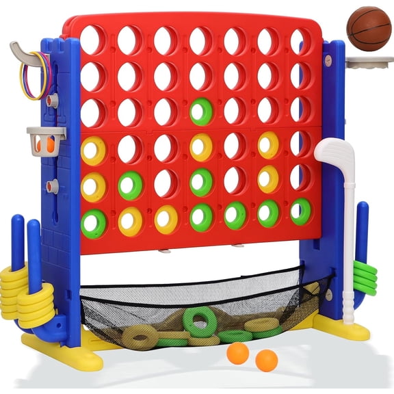 4 to Score Giant Game Set with Mesh Bag & Jumbo Connect 4 for Kids & Adults Gift