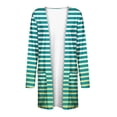 thumbnail image 5 of SELONE Womens Cardigan Sweaters Open in Front Long Sleeve Tunic Cardigans Without Hoodie Striped Lightweight Beach Vacation Wear Green S, 5 of 6
