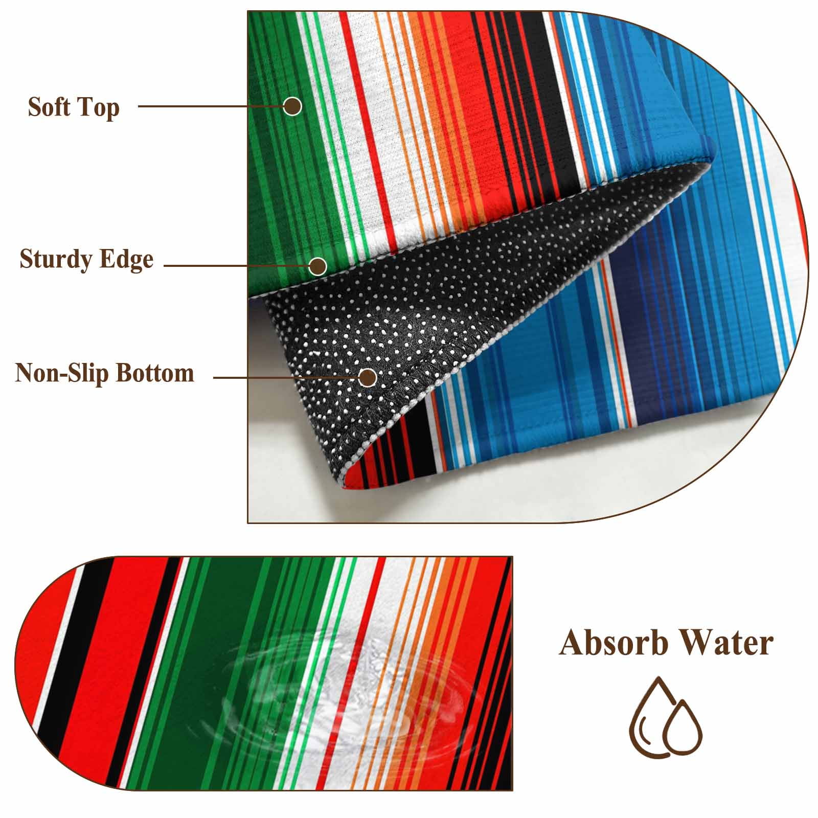 6'x9' Area Rugs, Mexican Serape Indoor Outdoor Area Rug for Living Room Bedroom, Colorful Stripes Vertical Lines Abstract Washable Bathroom Rugs Kitchen Floor Carpet Mats Home Decor Aesthetic