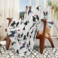thumbnail image 3 of BlessLiving Printed Throws and Blankets for sofa, Dog Pattern Comfy Microfiber White Blanket for Couch Bed, 3 of 6