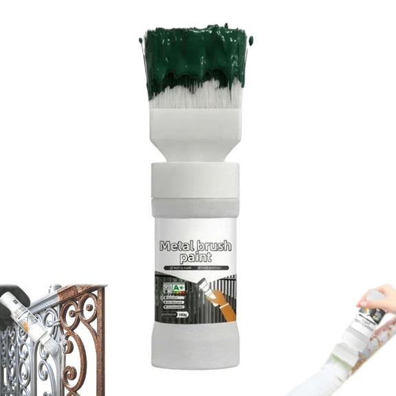 Water-Based Metallic Silver Paint with Built-In Brush, 180g Metal Touch Up Paint for Scratches, Chips and Surface Renewal