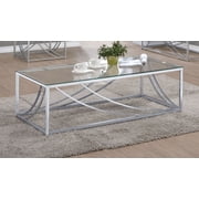 Lille Rectangular Glass Top Coffee Table Chrome