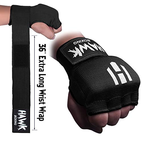 FightX Gel Padded Inner Gloves with Hand Wraps Training Gel Elastic Boxing Inner Gloves Punching Quick Wraps Men & Women Kickboxing Muay Thai MMA Wrist Wrap Protector Handwraps 