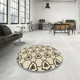 thumbnail image 3 of Ahgly Company Indoor Round Patterned Wheat Beige Area Rugs, 8' Round, 3 of 6