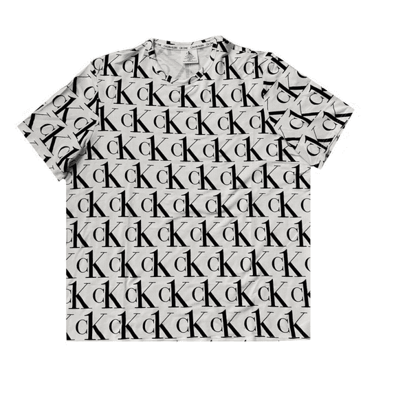 Calvin Klein CK one Men's Crewneck all over CK Logo, Modal Shirt, White XL
