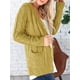 thumbnail image 3 of Jersey tipo cárdigan PRETTYGARDEN para mujer, tejido trenzado, amarillo, 3 of 6