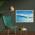thumbnail image 2 of Rubber Duck Wall Art with Frame, Little Duckling Toy Swimming in Pond Pool Sea Sunny Day Floating on Water, Printed Fabric Poster for Bathroom Living Room, 35" x 23", Blue and Yellow, by Ambesonne, 2 of 2