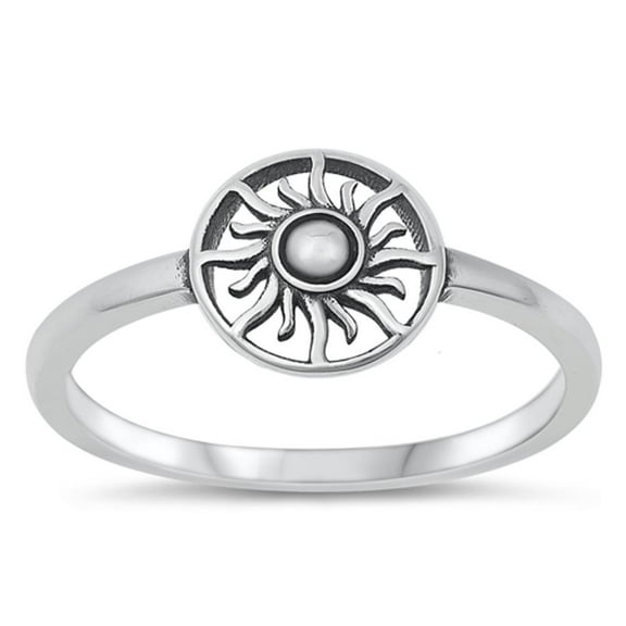 Sun Symbol Iconic Star Ring .925 Sterling Silver Band Jewelry Female Male Unisex Size 8