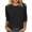 Black, variant on Wyobmus Womens 3/4 Sleeve T-Shirt Loose Fit Summer Shirts Pleated Front Crewneck 2025 Trendy Blouses Cute Casual Tunic Olive Green