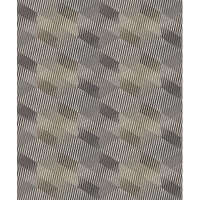 Anthracite 3D Rhombus Stripe Geometric Wallpaper R8105