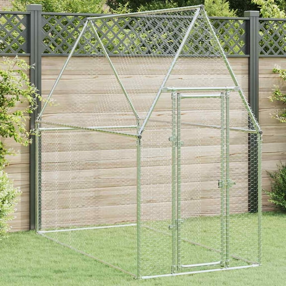 vidaXL Chicken Cage Silver Galvanized steel 78.7 x 39.4 x 74.8 in