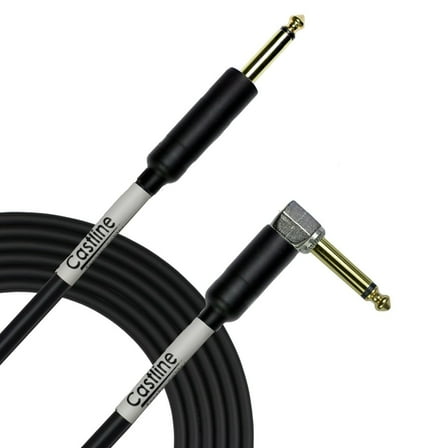 15 Castline Gold 1/4" TS to 1/4" TS Right Angle Speaker Cable Mogami 3082
