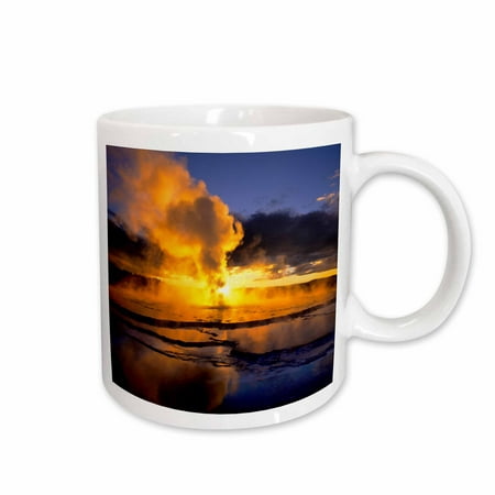 

3dRose Great Fountain Geyser erupts at sunset Yellowstone NP Wyoming Ceramic Mug 11-ounce
