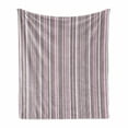 thumbnail image 1 of Geometric Soft Flannel Fleece Blanket, Stripes Pattern Modern Art Inspired Abstract Geometric Vertical Lines, Cozy Plush for Indoor and Outdoor Use, 60" x 80", Warm Taupe Pink White, by Ambesonne, 1 of 6