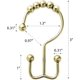 thumbnail image 3 of Ganchos Para Cortinas De Ducha, Anillos Para Cortinas De Ducha, Metal A Prueba De Herrumbre, Doble Deslizamiento Para Cortinas De Barras De Ducha De Baño, Juego De 12 Ganchos-oro, 3 of 5