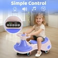 thumbnail image 4 of 12V Electric Wiggle Car for Kids, 3 in 1 Swing Vehicles, Flashing Wheel, Music, 160LBS, Rechargeable Battery, Ride-On Toy Car, Gift for 3+ Boys and Girls, Purple, 4 of 9