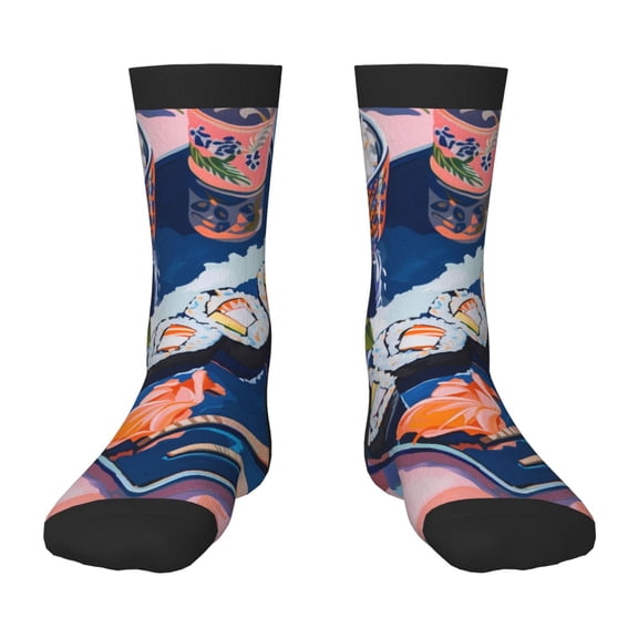 Sigee Colorful Sushi Food Art for Premium Children's Socks Unisex School Kids Boys Girls,Soft and Comfy Kids' Socks