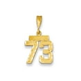 thumbnail image 2 of 14k Yellow Gold Small Diamond-cut Number 73 Charm Pendant, 2 of 3