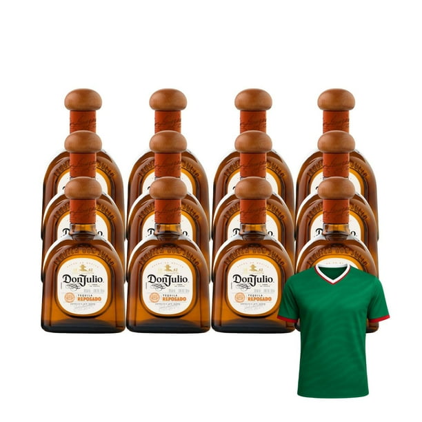 12 Tequila Don Julio Reposado 700 ml + Jersey Verde