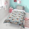 thumbnail image 4 of Pug and Love Heart Duvet Cover and Pillowcase Set for Single Bedding, Bedroom Accessories for Kids Teens, 4 of 5