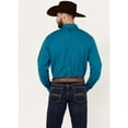 thumbnail image 4 of Rank 45 Men's 45&Reg; Solid Logo Long Sleeve Performance Stretch Western Shirt Teal, 4 of 4