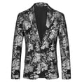 thumbnail image 1 of Silver Blazer for Mens Fall Winter Work Office Formal Prom Party Gowns Evening Elegant Lounge Rave Plain Jacket Blazer Outfits Man 2025 Soft Comfy Clothes Fashion X5XL, 1 of 6