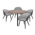 thumbnail image 1 of Set de Comedor Sibari 120 D203 Nogal + 4 Sillas Burgos S17 Plata Mundo In Muebles, 1 of 5